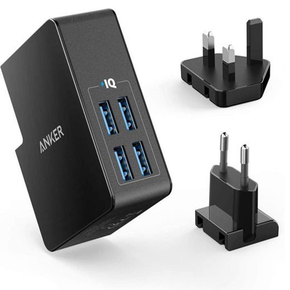 Anker PowerPort Wall Charger With 4 Ports Lite Charger 27W  Black