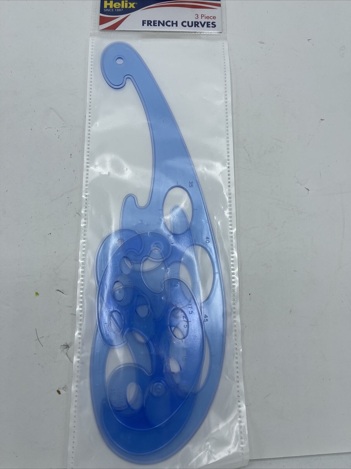 Helix French Curve Template Plastic Blue