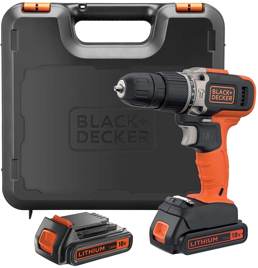 Black+Decker 18V Lithium-Ion Drill Driver With A 1.5Ah Battery 650RPM Combi Hammer - BCD003C2KGB