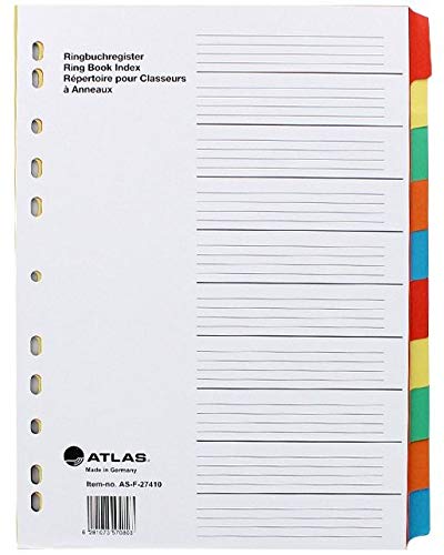 Manila Divider  Divider 5 Color Paper  Atlas