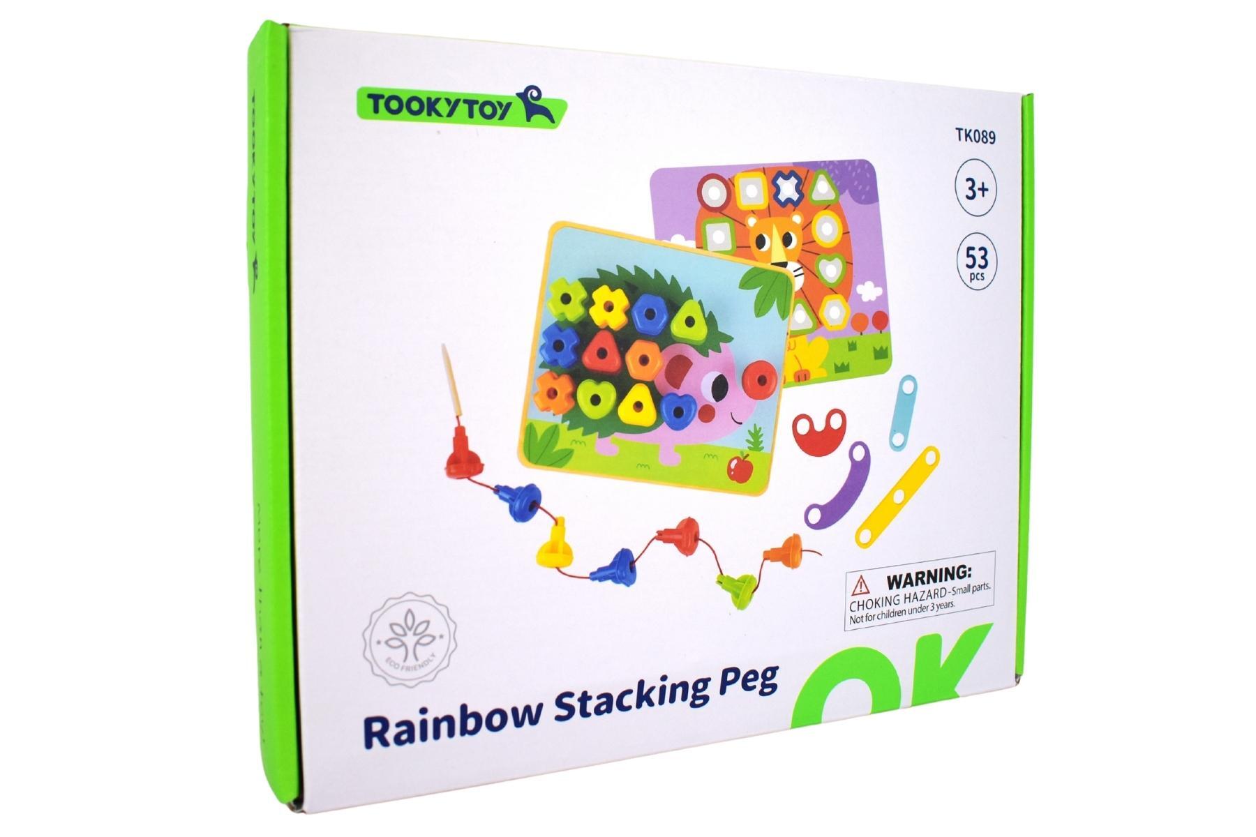 Tooky Toy Rainbow Stacking Pegs