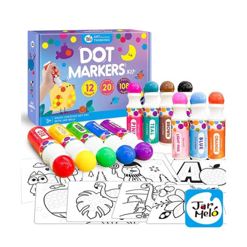 Jar Melo Dot Painting Set With 12 Colours And 30 Paper Sheets From
