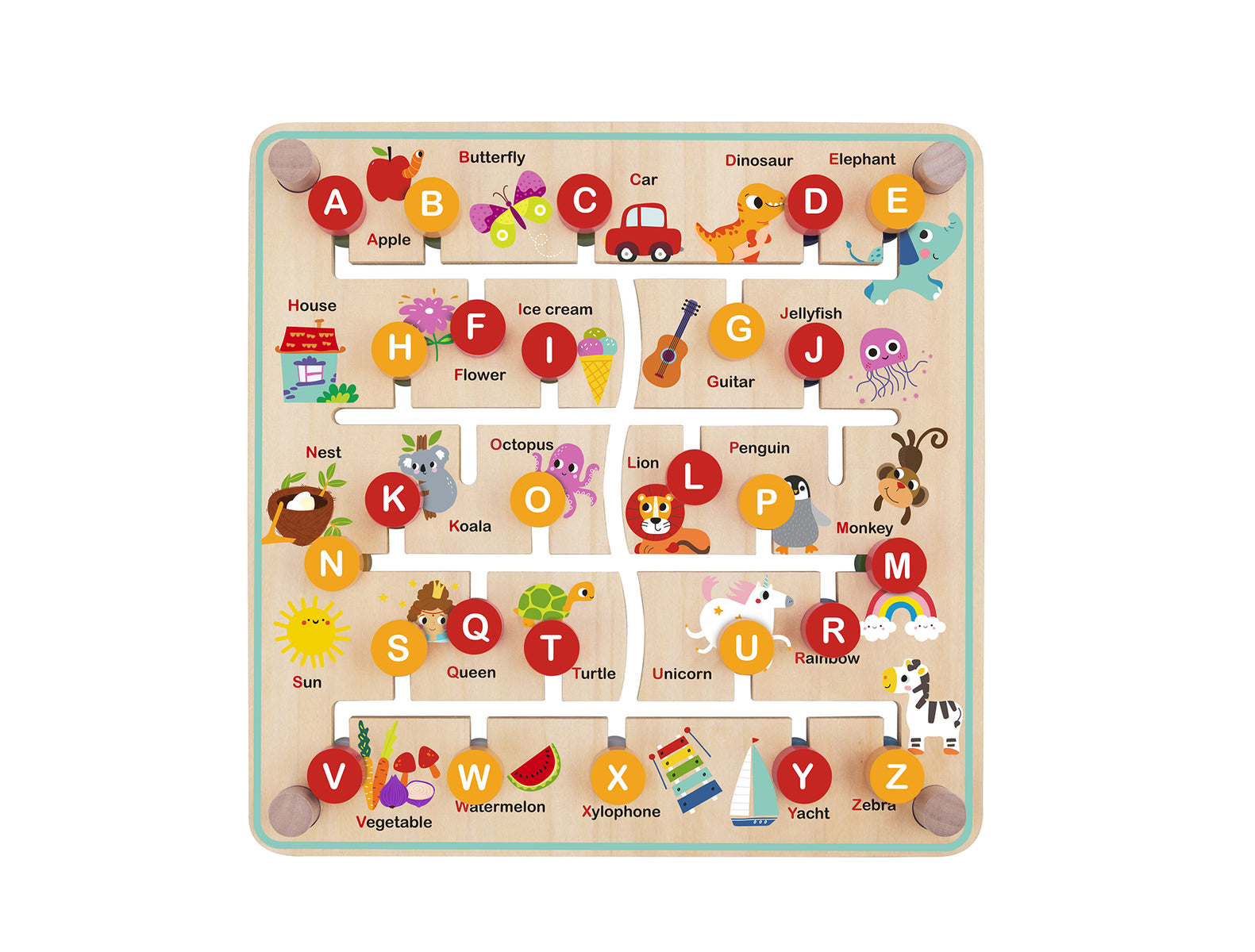 Tooky Toy Alphabet & Farm Matching Maze Board