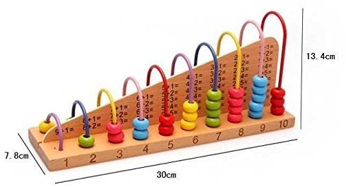 Beech Wood Abacus Bead Counting Frame Calculation Arithmetical Rack