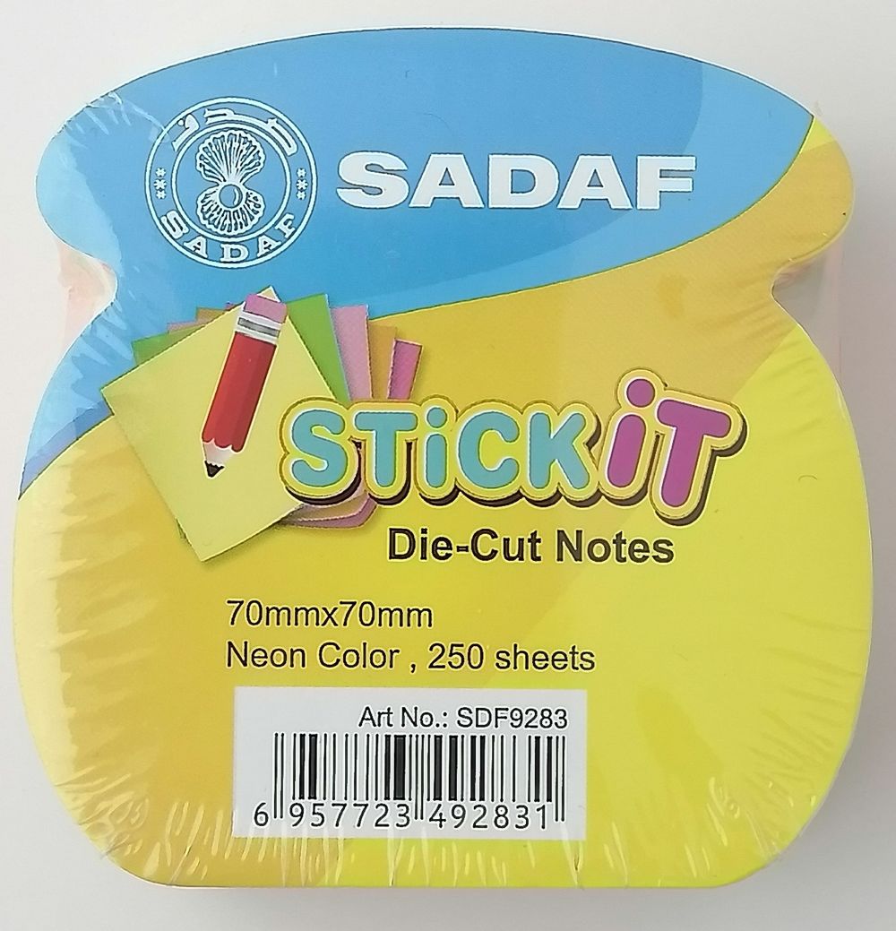 Sadaf Stick It Die Cut Notes 70mm x 70mm 250 Sheets Multicolour