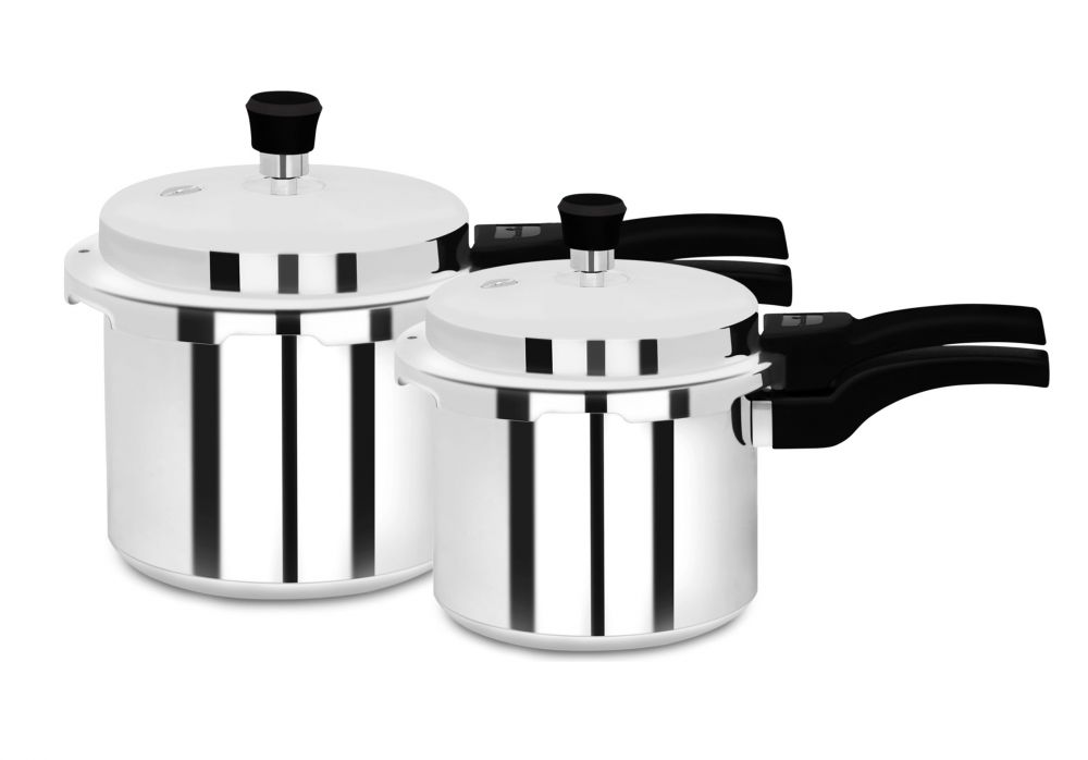 Royalford Combo Aluminum Pressure Cooker 5 + 3 liter Silver