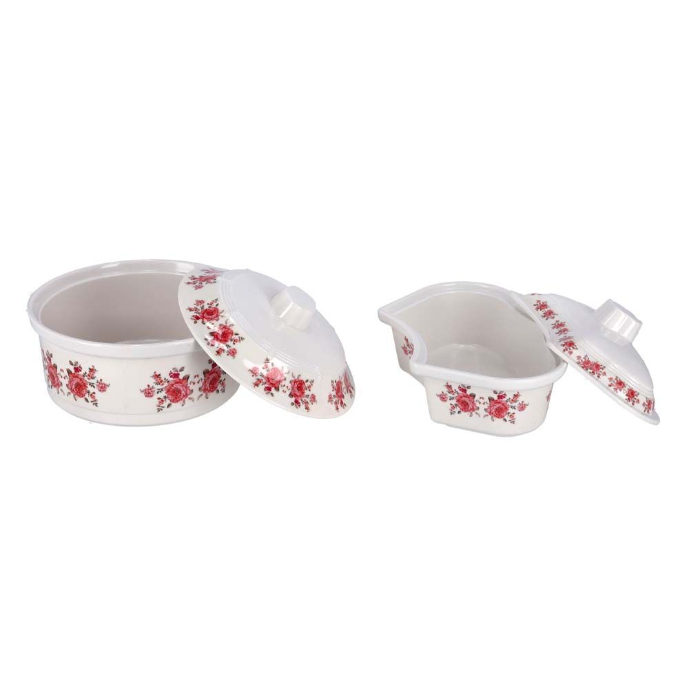 Royalford 14 Piece Rotating Serving Tray Garden White & Red