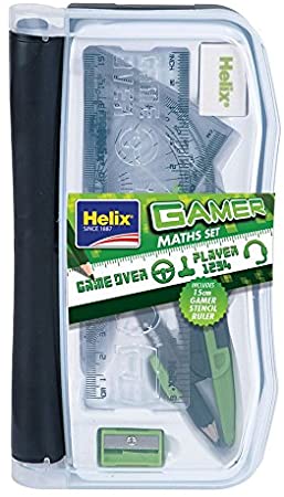 Helix Gamer Maths Set and Stencil Black