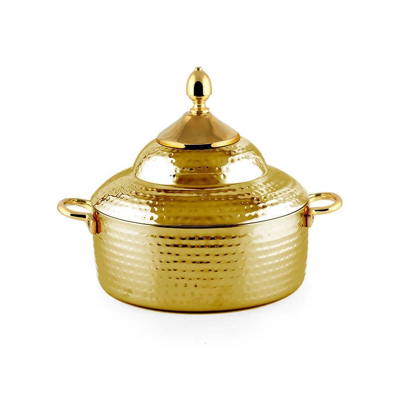 Shop A La Mode Double Dome Hotpot Gold Hammered Finish | Hotpot | Halabh