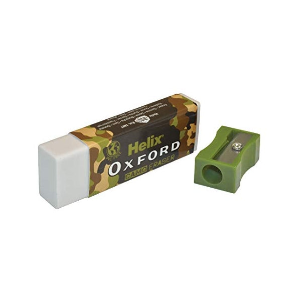 Helix Oxford Camo Eraser and Sharpener Green