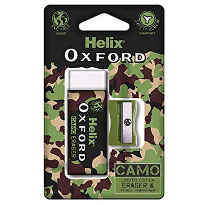 Helix Oxford Camo Eraser and Sharpener Green