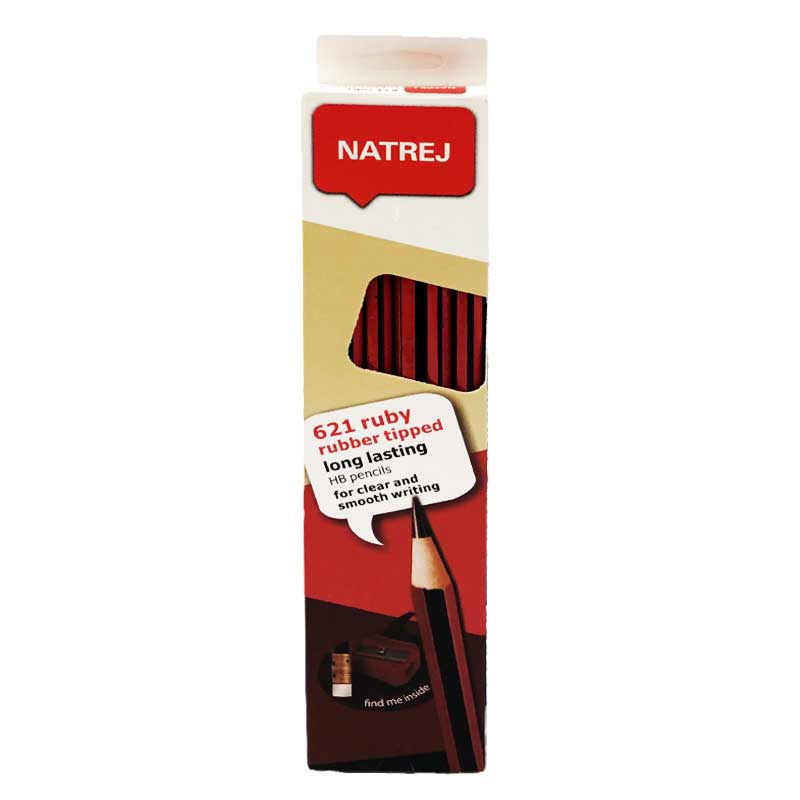 Nataraj Pencil Rubber Tip HB Included Sharpener