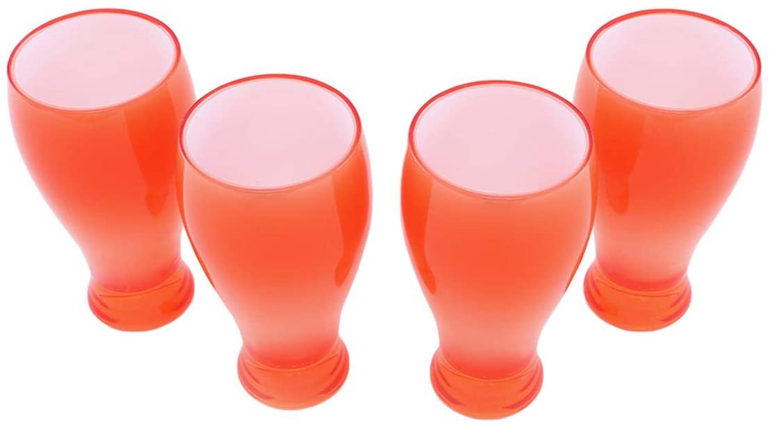 Royalford Acrylic Plain Shape Glass 4 Piece Set Orange