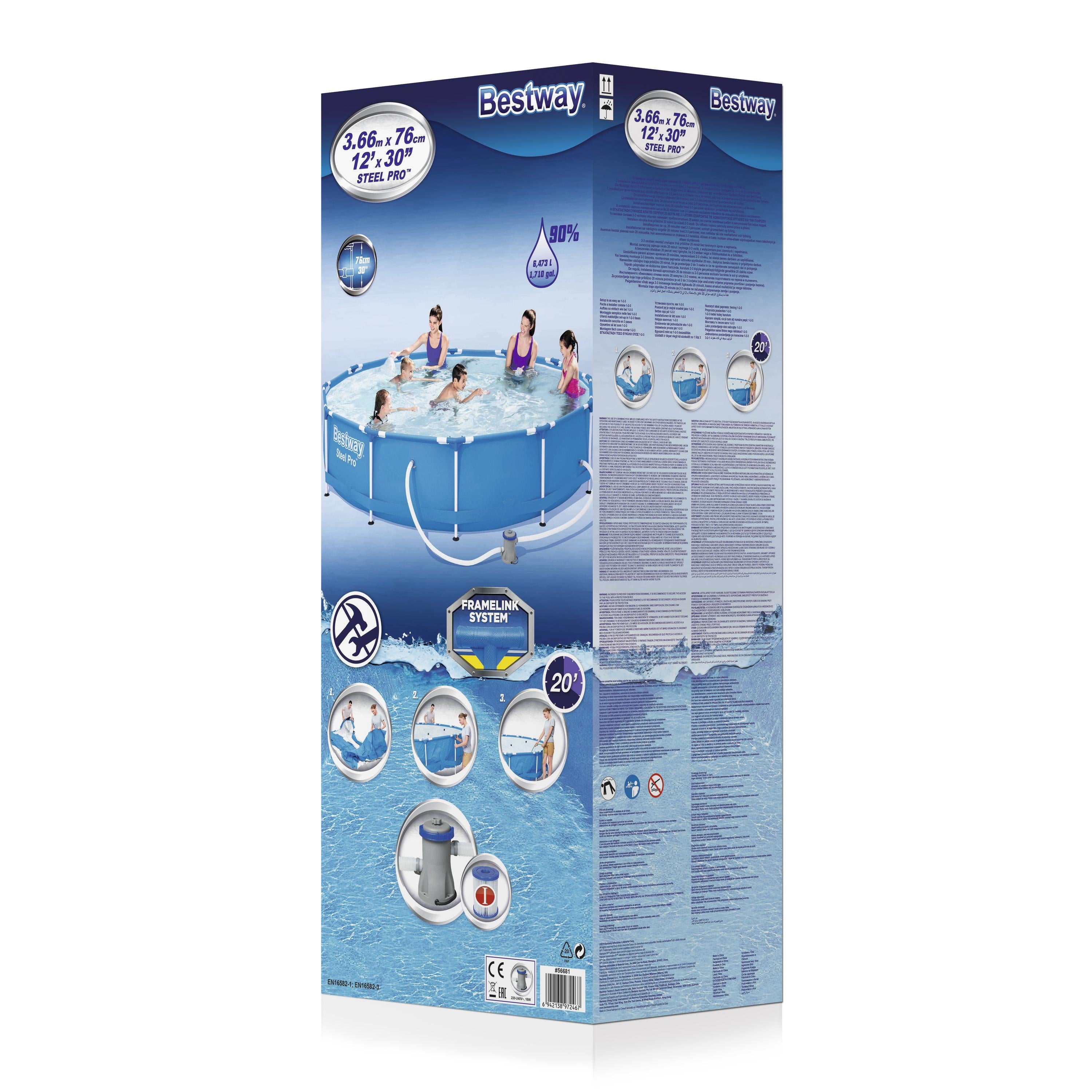 Bestway Steel Pro Round Above Ground Pool Pool Set