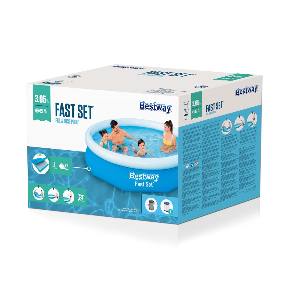 Bestway Fast Set 10′ x 26″/3.05m x 66cm Pool Set