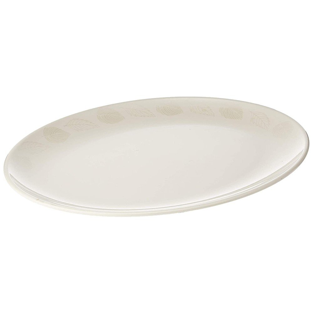 Flamingo Melamine Ware Oval Plate 14 Inch Pearl Leaf Design