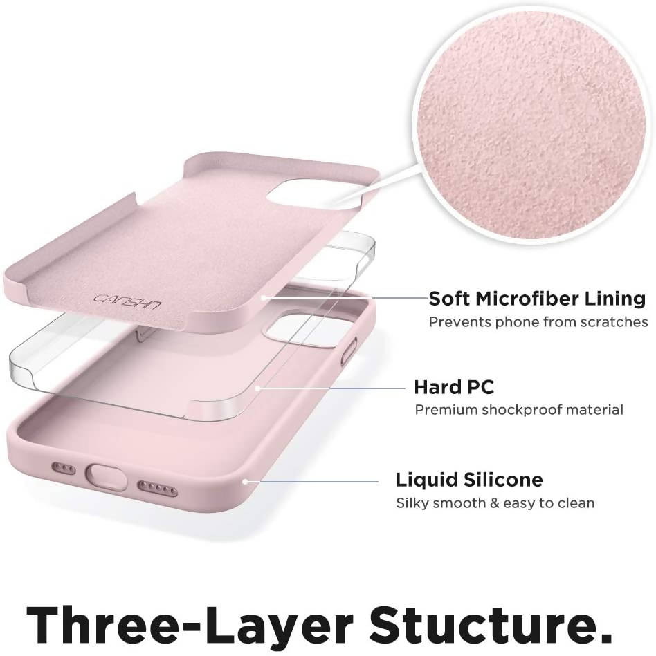 Margoun iPhone 12 & 12 Pro Silicone Case Pink Sand