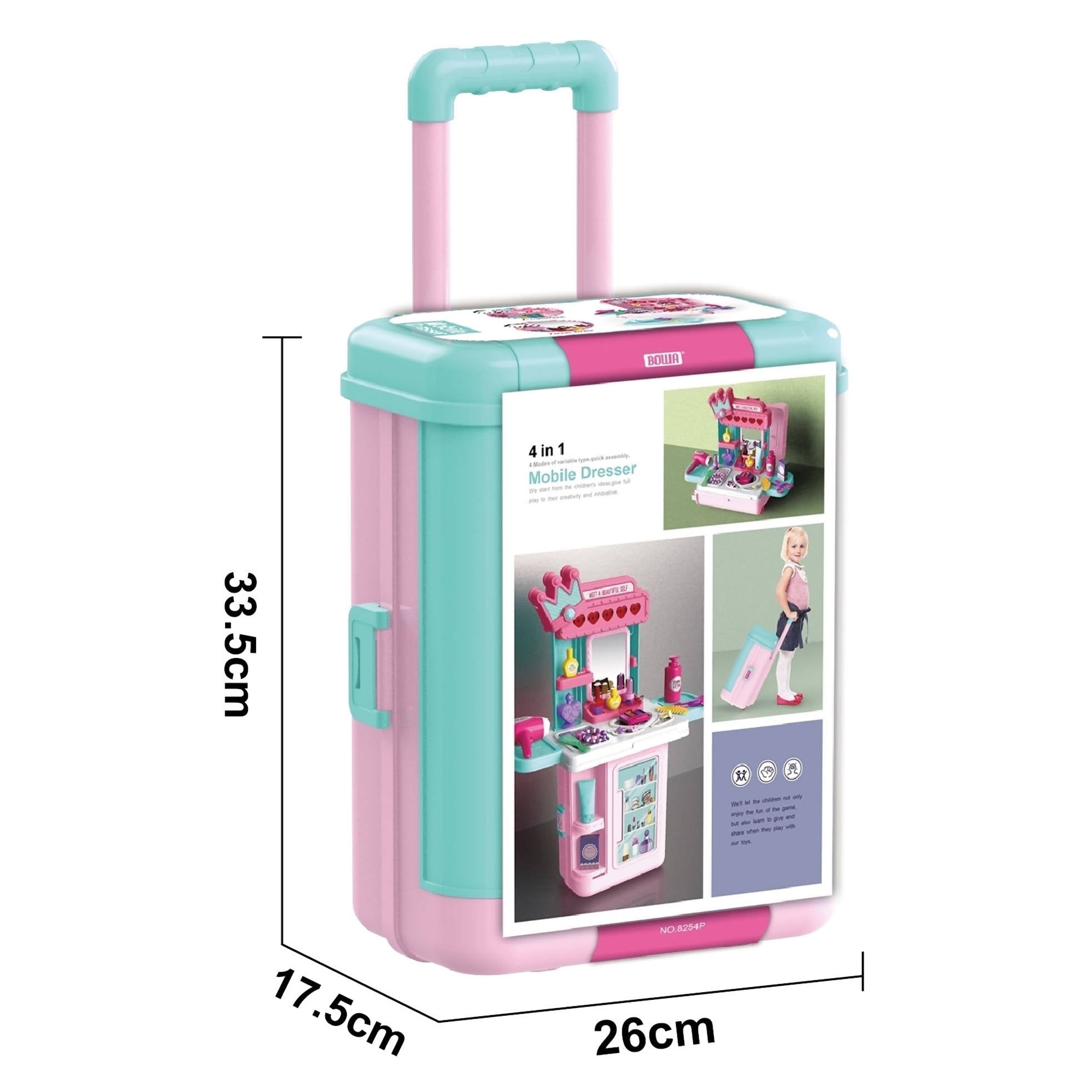 4 in 1 Mobile Dresser Table Trolley Case 35PCS With Music And Light 4 Modes Of Variable Quick Assemble