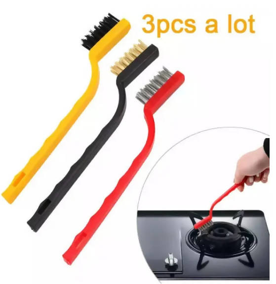 3Pcs Set Gas Stove Brushes Multi Functional Kitchen Tool