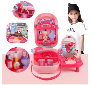 Kids Pretend Play Make Up Case And Cosmetic Set