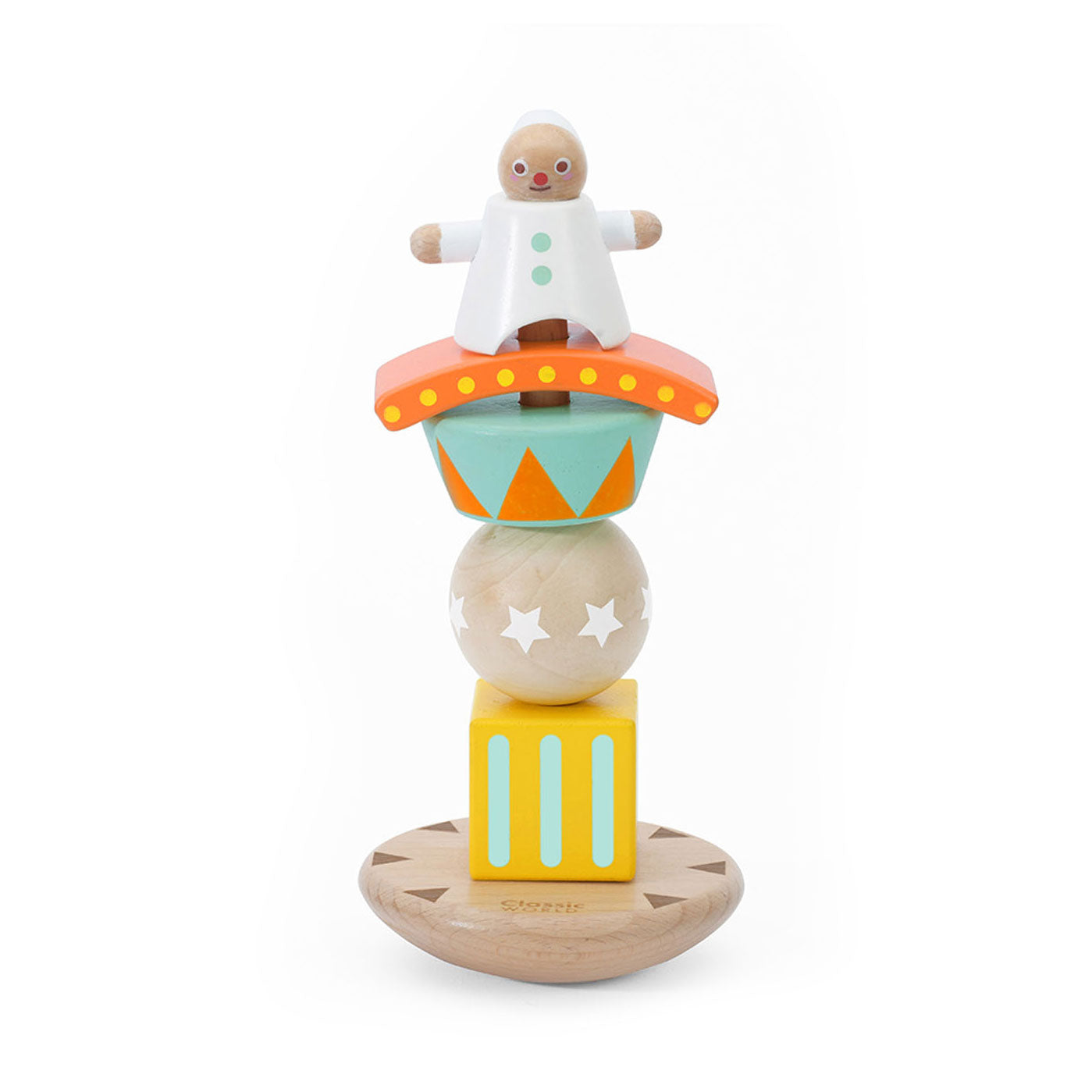 Classic World Wooden Stack and Balance Game Clown 6pcs