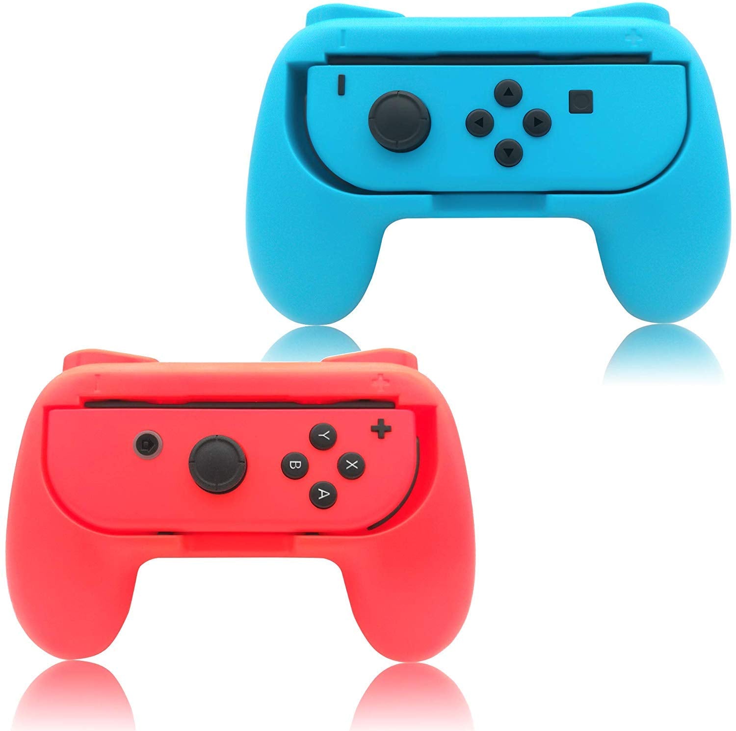 Grip Kit for Nintendo Switch Joy Con Controller,ShowTop Nintendo Switch Accessories Joy Con Grip-Blue and Red (2 Packs)