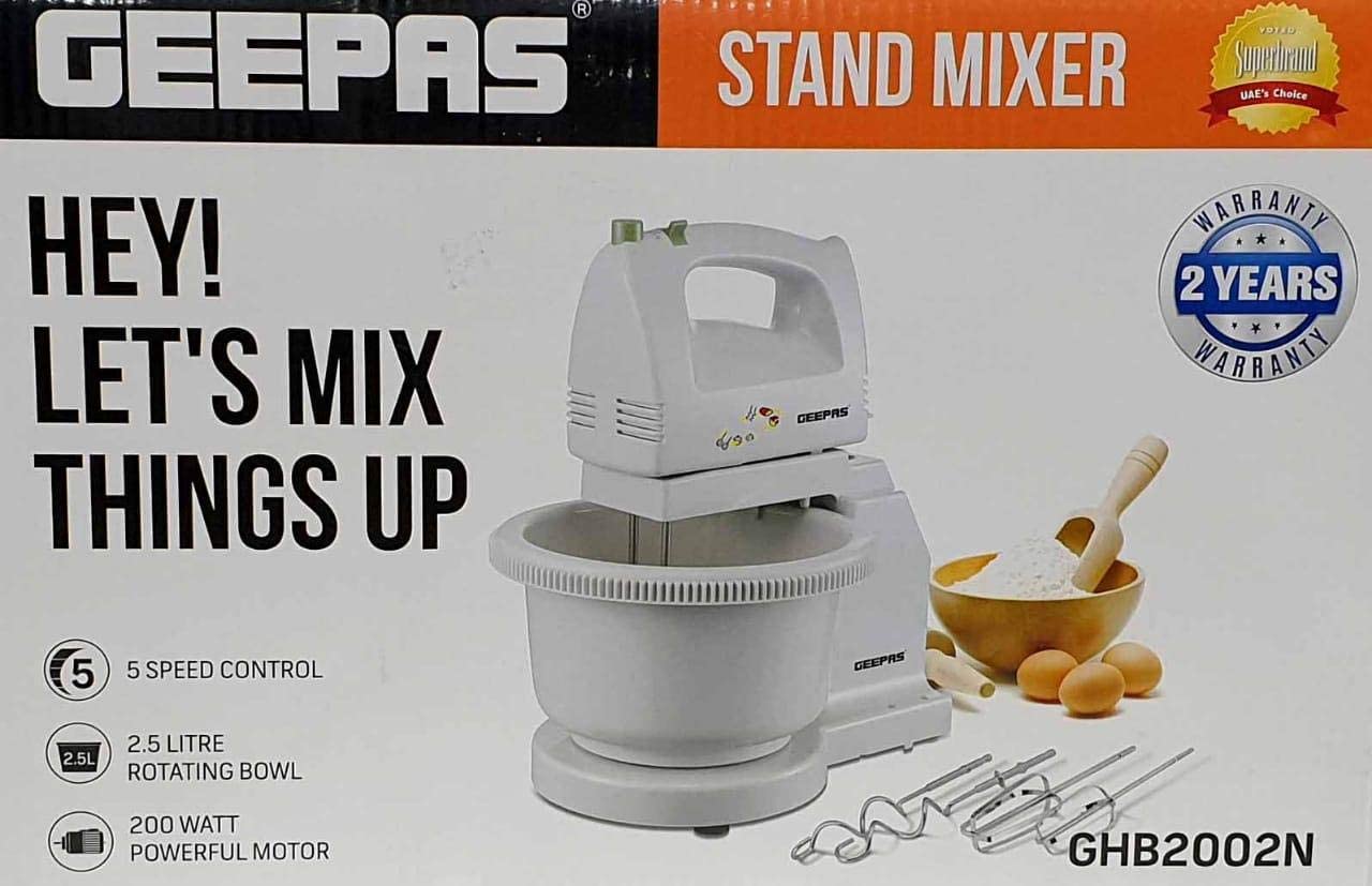 Geepas Hand Mixer With Stand And Bowl | Kitchen Appliances | Halabh.com