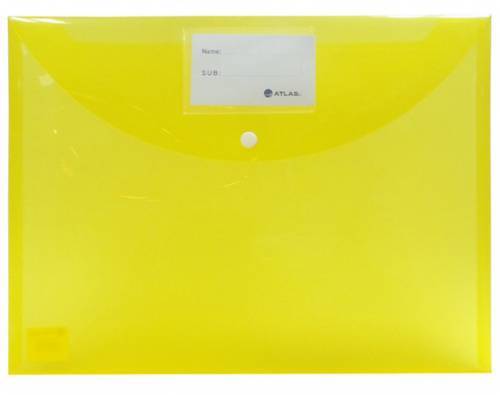 Atlas Buttoned Document Bag with Card Yellow