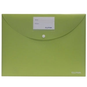 Document Bag Opaque With Namecard and Button Green