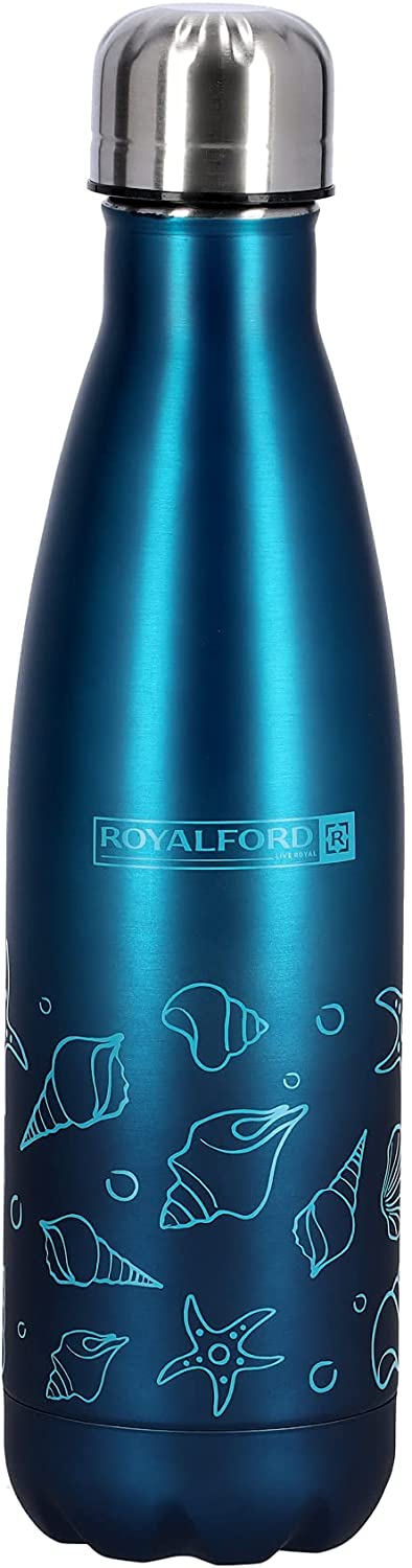 Royalford Stainless steel Double Wall Vacuum Bottle 500 Ml Blue