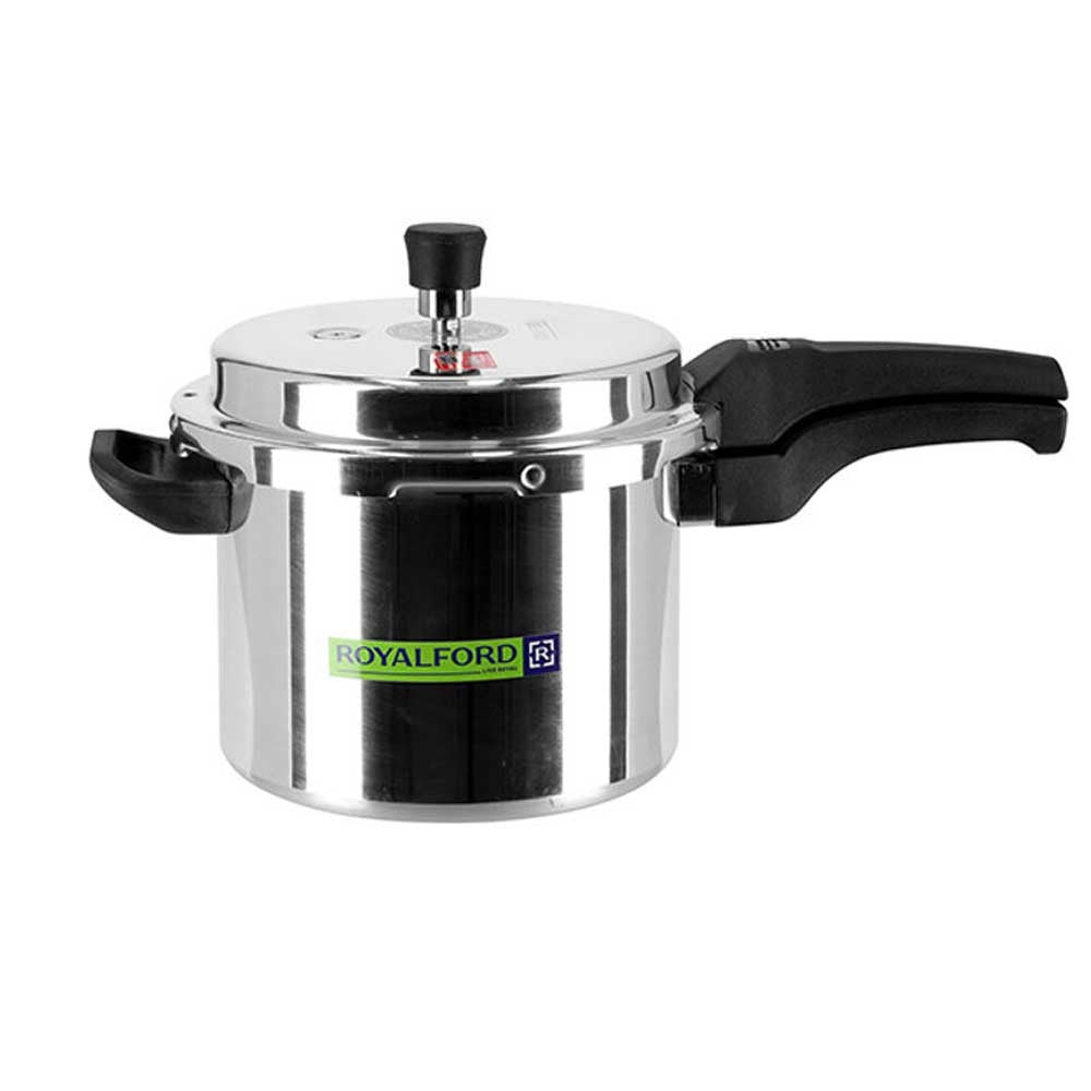 Royalford Aluminum Pressure Cooker 5 Litre Silver