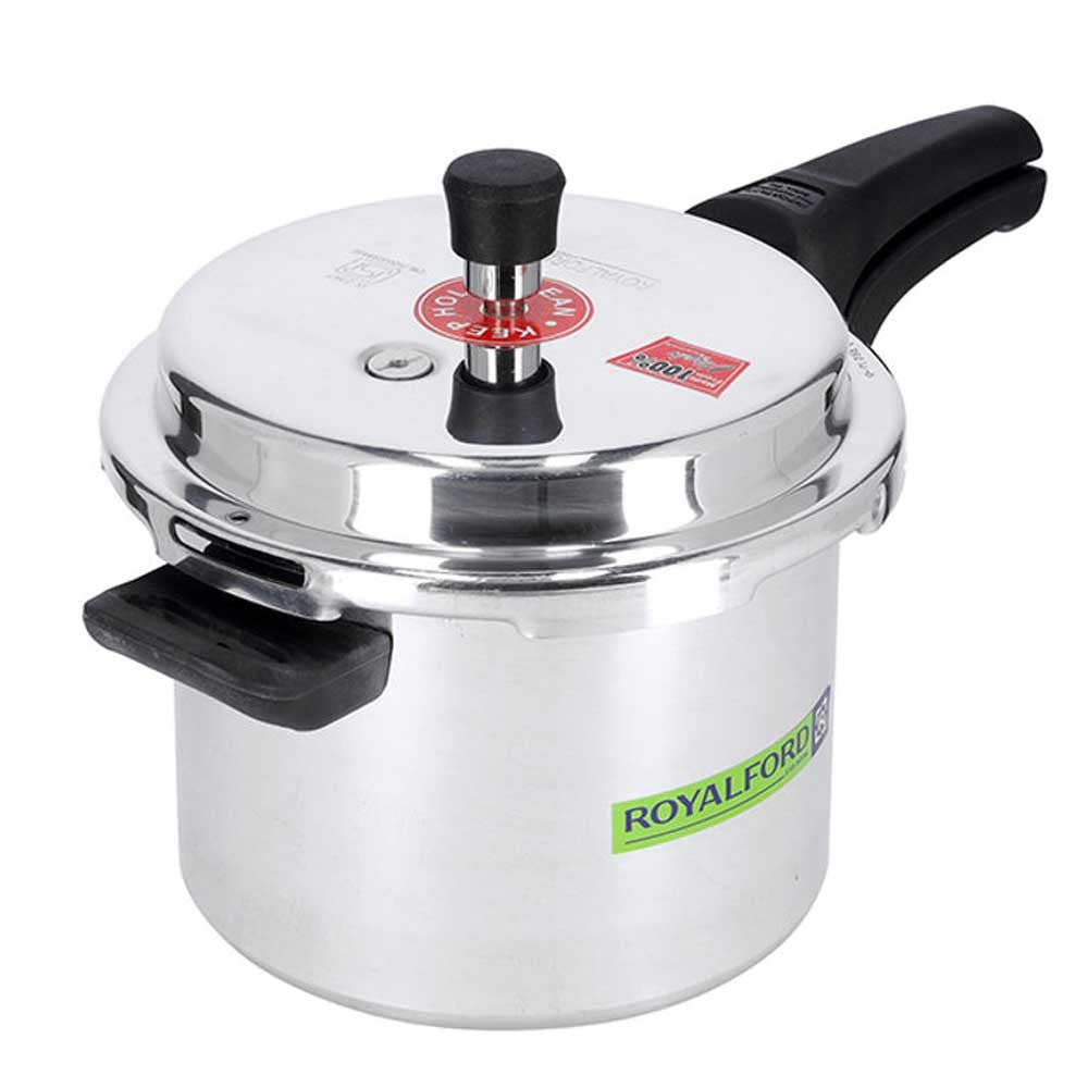 Royalford Aluminum Pressure Cooker 5 Litre Silver