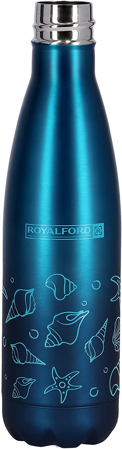 Royalford Stainless steel Double Wall Vacuum Bottle 500 Ml Blue