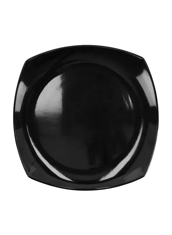 Royalford 8 Inch Melamine Ware Square Dessert Plate Black