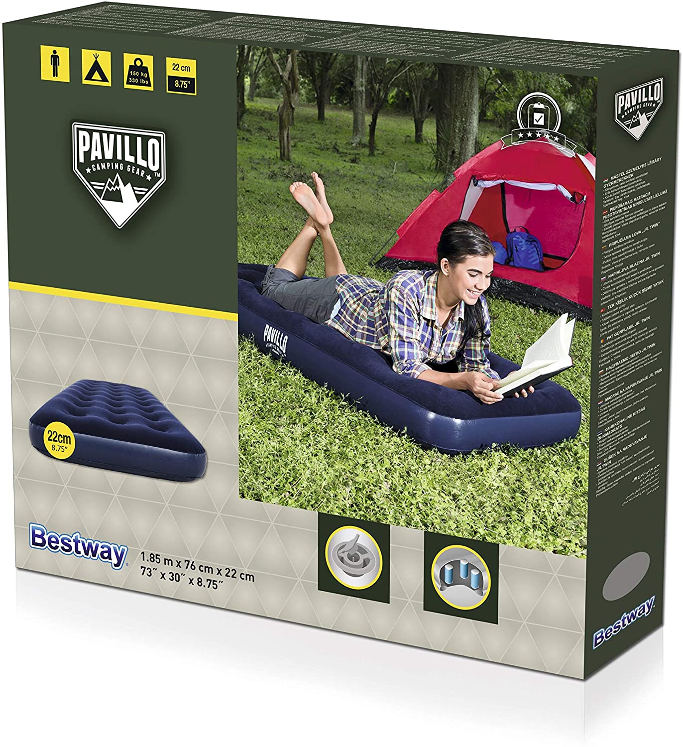 Bestway Flocked Air Bed Navy Blue 67000