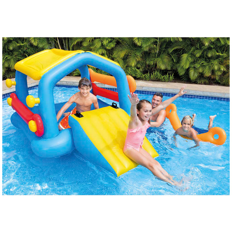 Intex Inflatable Game Island With Slide  Multi Color