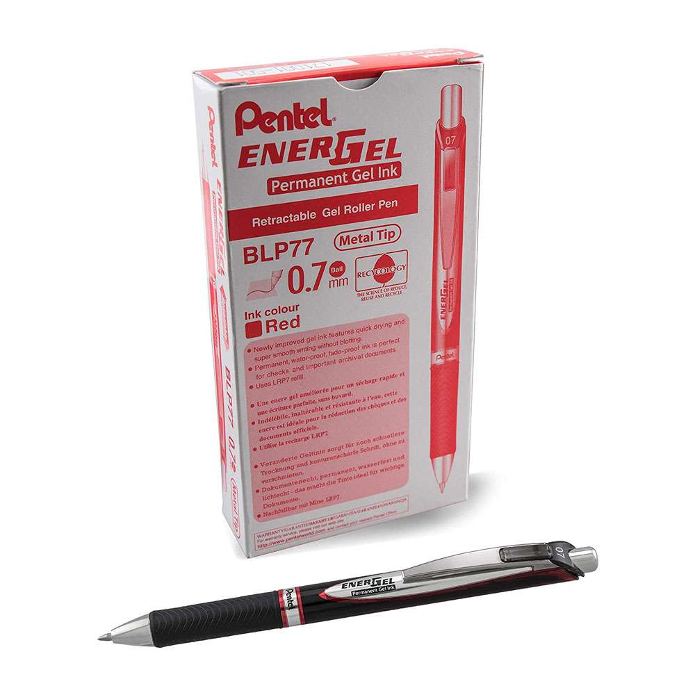 Pentel Permanent Ink 0.7mm Red Pen