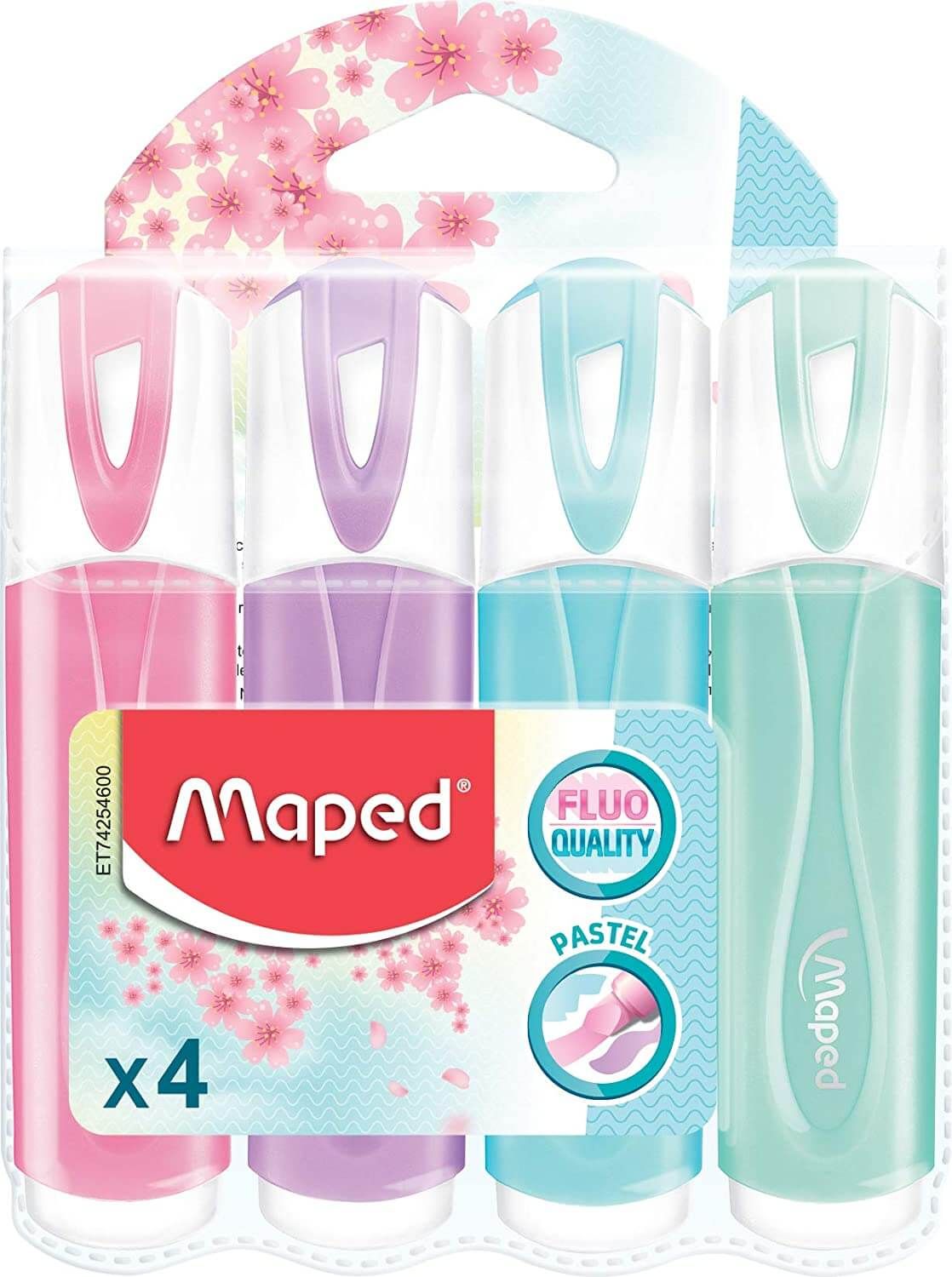 MAPED Highlighter FluoPeps Pastel PAC=4col MD-742546