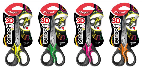 Maped  Scissor 13.5cm Sym Sensoft Fluo Bls