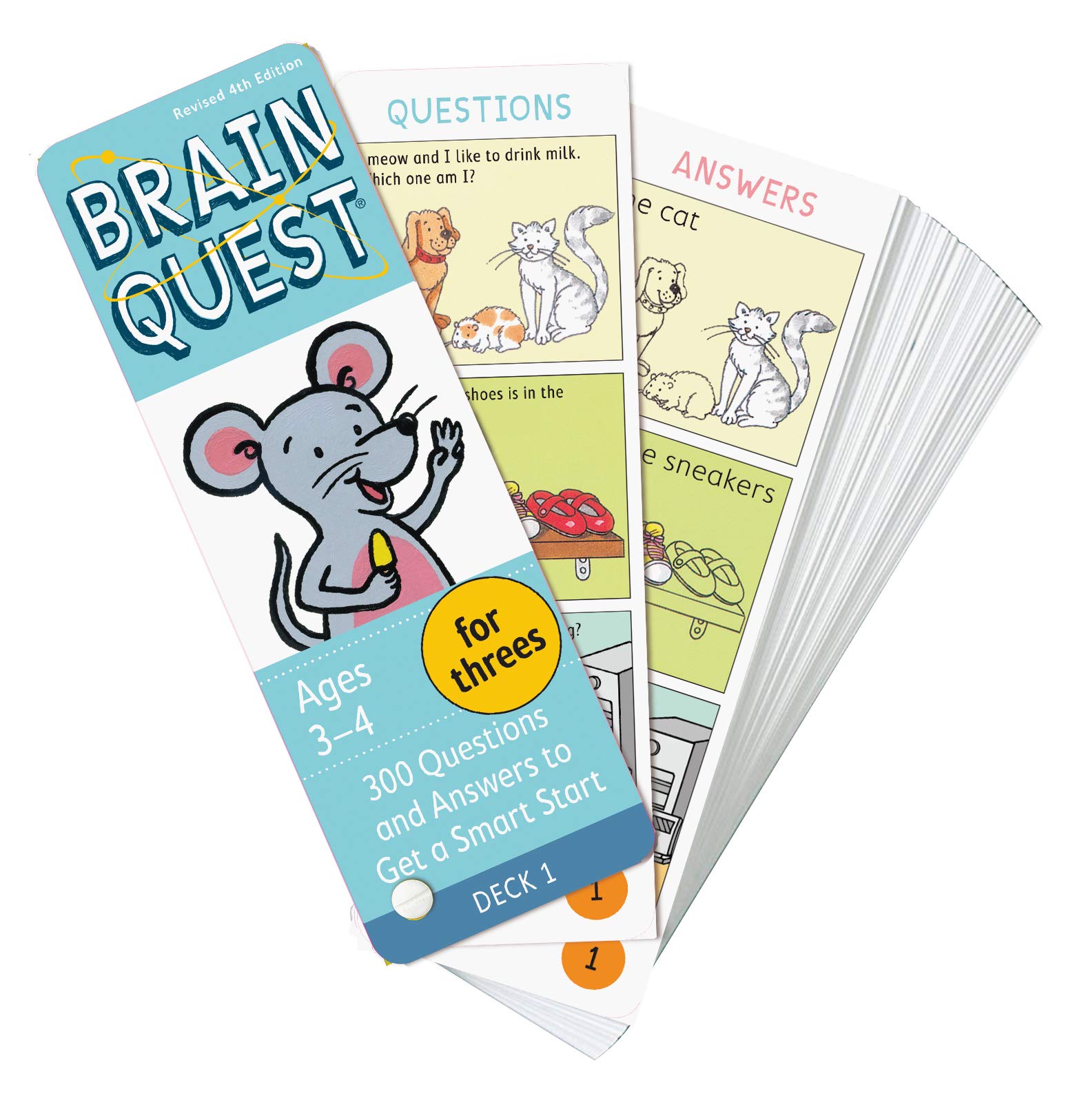 Brain Quest for Threes Q&A Cards: 300 Questions and Answers to Get a Smart Start. Teacher-approved Brain Quest Decks Cards