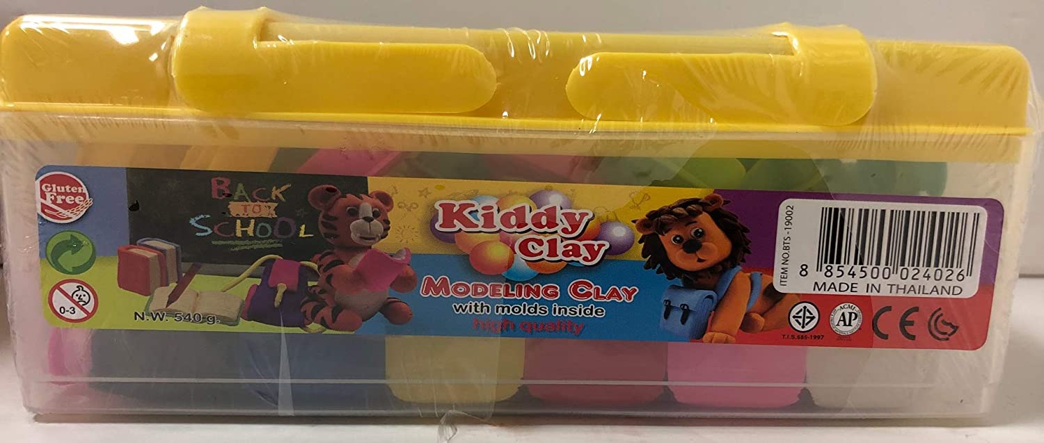 Kiddy Clay 6 Cols Clay With 26 Molds and 1 Roller