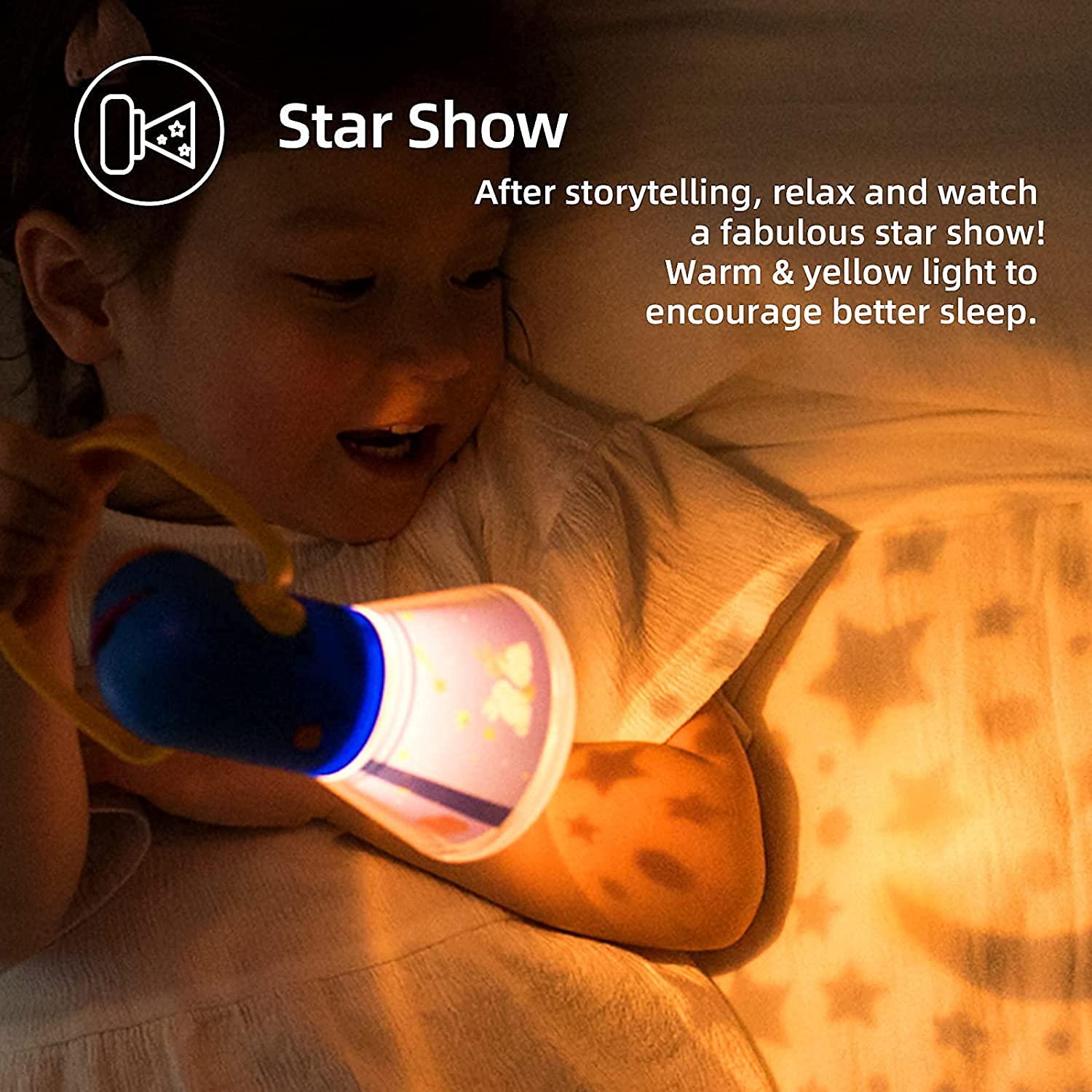 Mideer Light Projector Moonlight Story Projector Kids Storybook Torch Storybook Projector with 8pcs Story Reels Toldder Flashlight Toys with 8 Classical Fairy Tale Premium