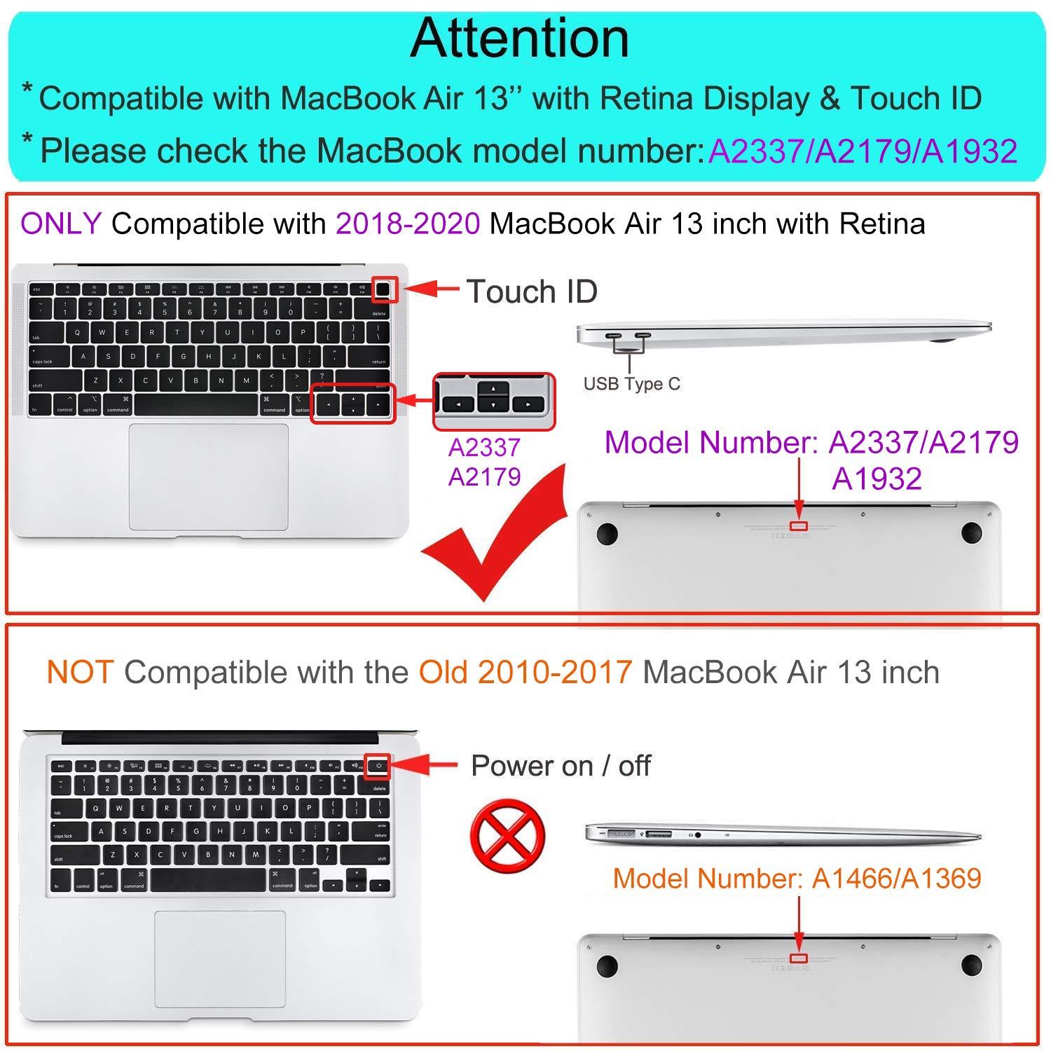 MacBook Air 13 inch Case 2020 2019 2018 Release A2337 M1 A2179 A1932 Retina, Heavy Duty Plastic Hard Shell Case with Fold Kickstand & Matching Color Keyboard Cover, Pink