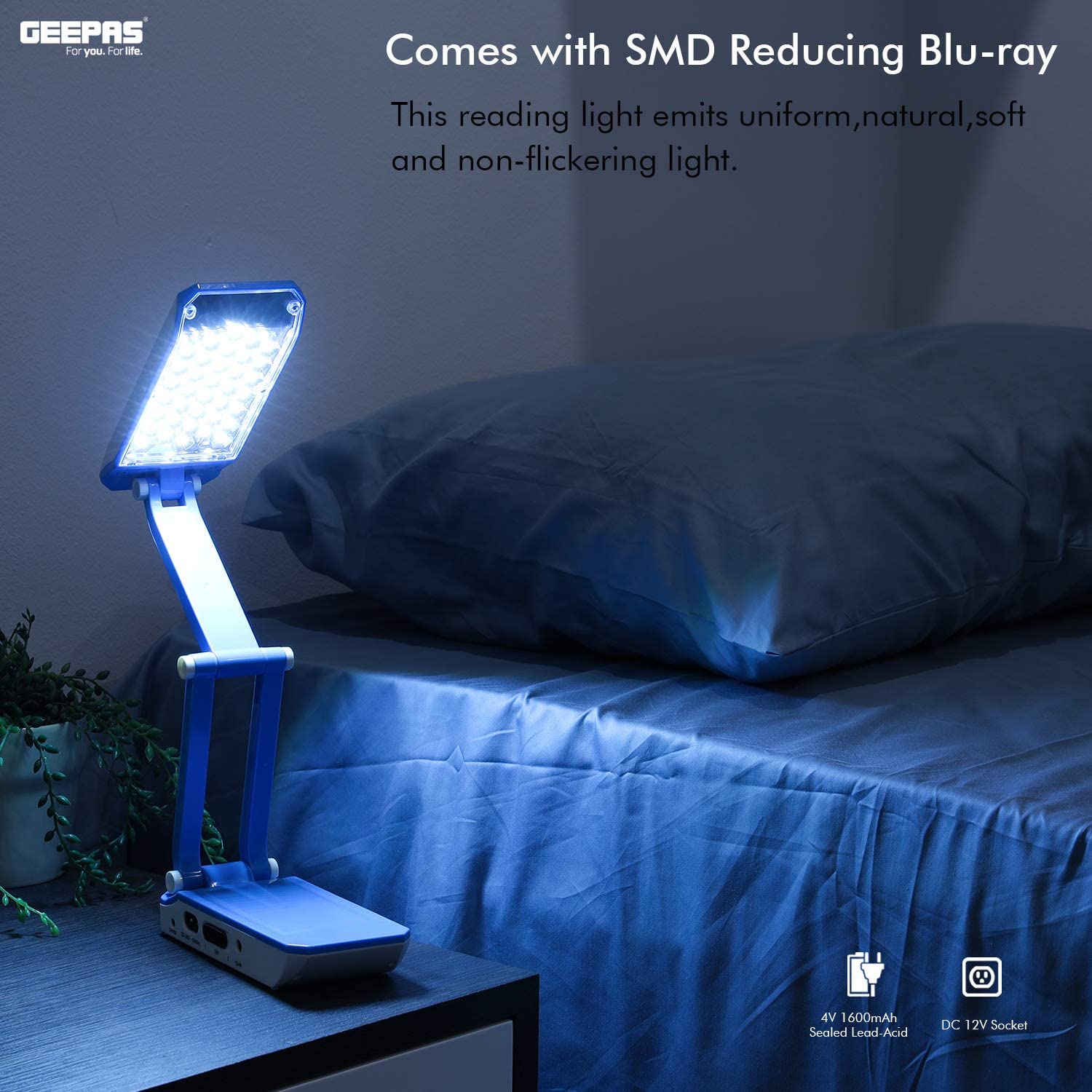 Geepas Rechargeable Led Desk Lamp Blue | in Bahrain | Halabh.com