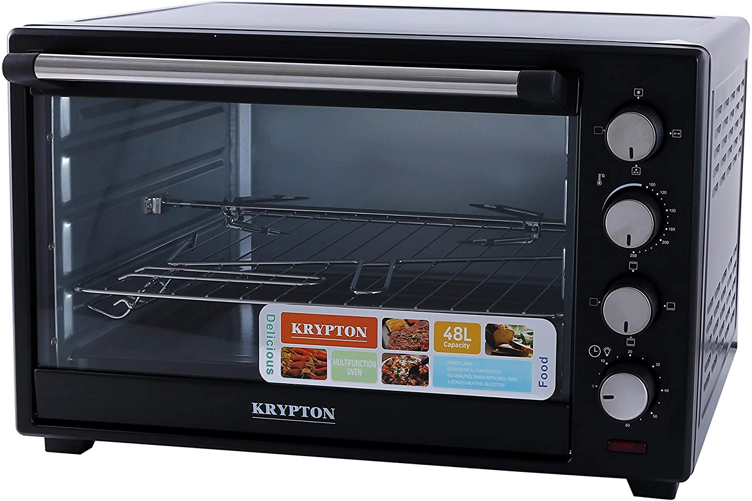 Krypton 48 Liter Electric Oven Black