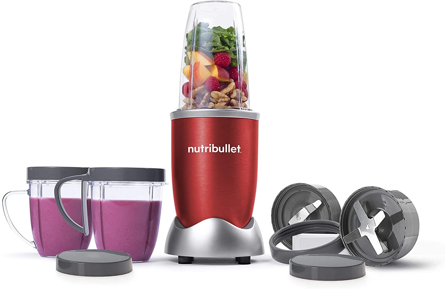 Nutri Bullet 12 Piece Hi Speed Blender Mixer System Red