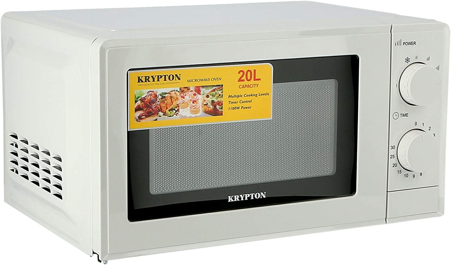 Krypton 700W 20 Liter Microwave Oven White KNMO6196