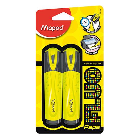 Blister 2 Highlighters Fluo Peps Yellow