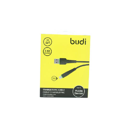 Budi M8J150L09 USB Lightning 3M 2.4A Faster-BLACK