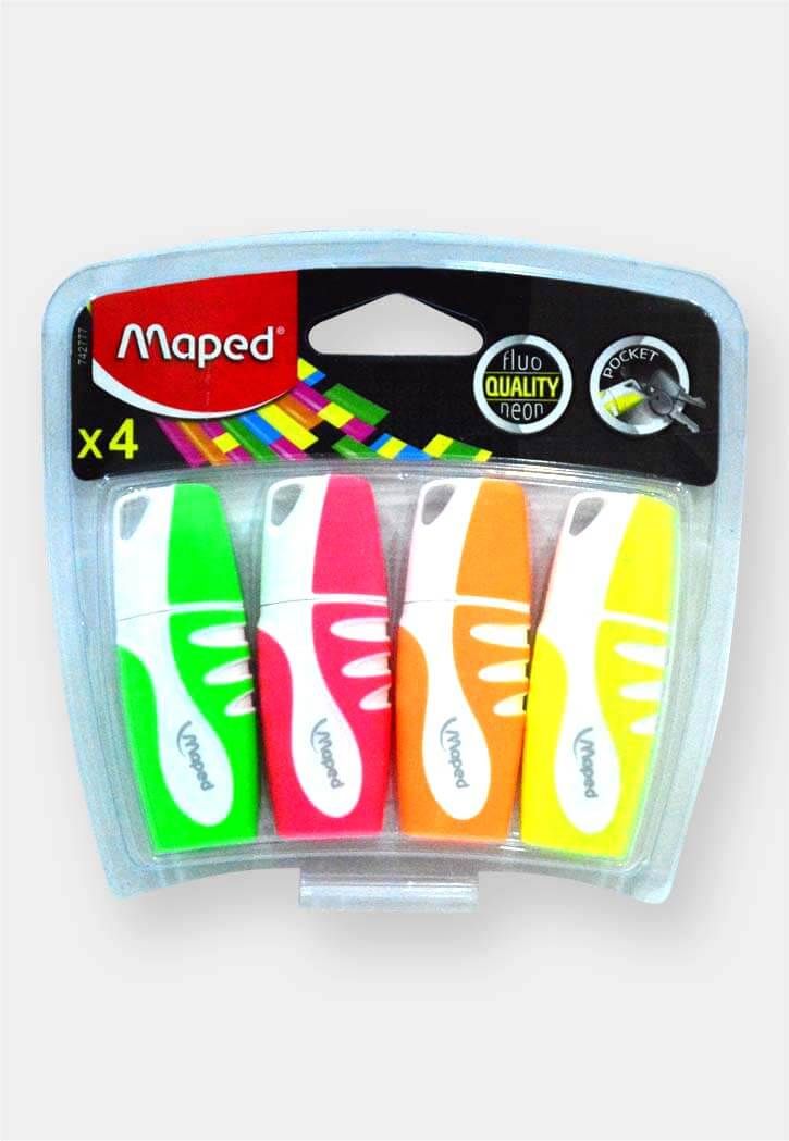 MAPED Highlighter Fluopep Pocket Pak=4cols MD-742777